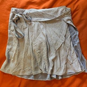 Brandy Melville Light Blue Floral Wrap Skirt